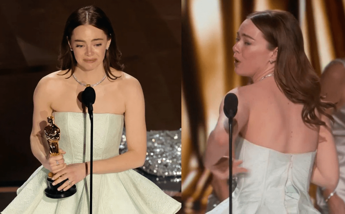 El vestido de Emma Stone se rompe en los Premios Oscar 2024