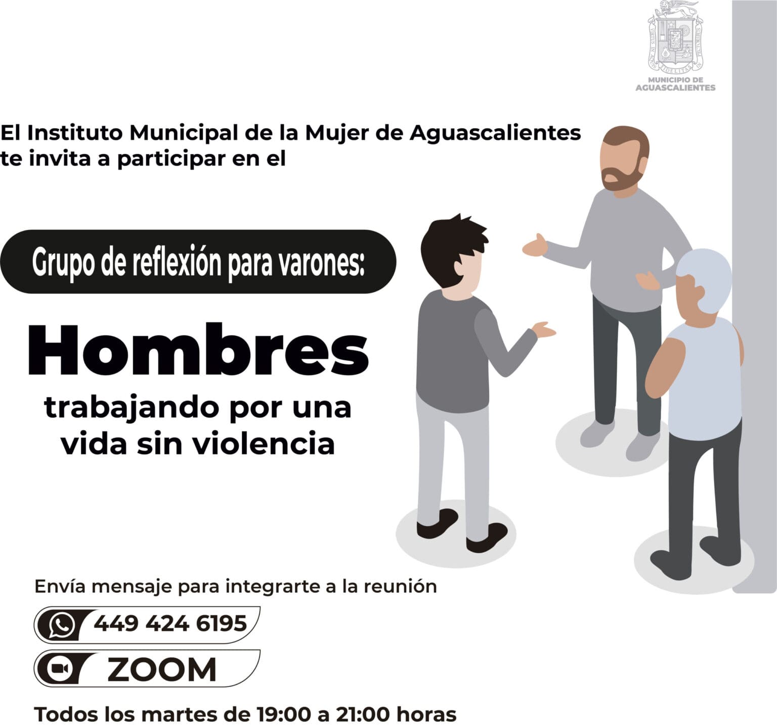 Invita Municipio a participar en el taller: "Hombres trabajando por una vida libre de violencia"